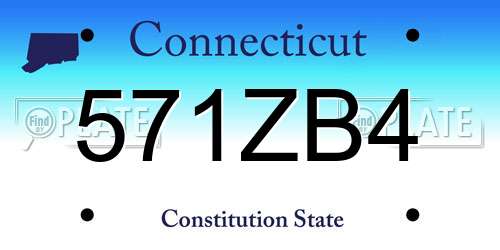 571ZB4 Connecticut License Plate
