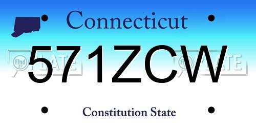 571ZCW Connecticut License Plate