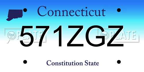 571ZGZ Connecticut License Plate