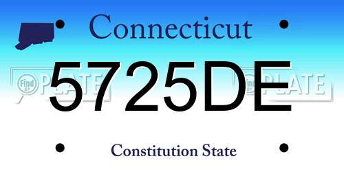 5725DE Connecticut License Plate