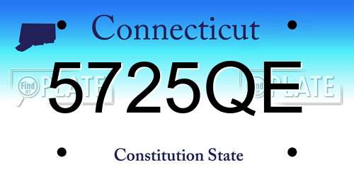 5725QE Connecticut License Plate