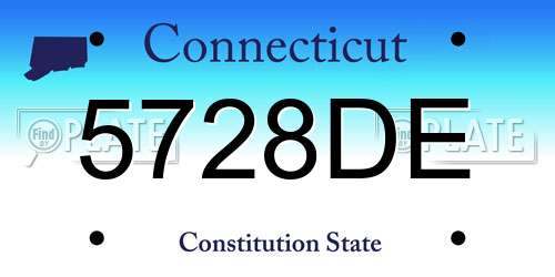5728DE Connecticut License Plate