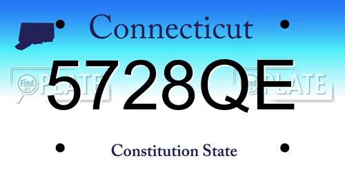 5728QE Connecticut License Plate