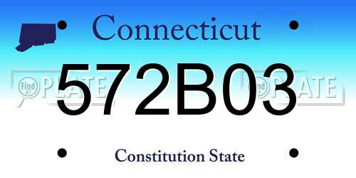 572B03 Connecticut License Plate