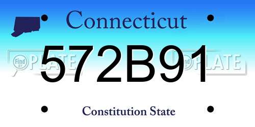 572B91 Connecticut License Plate