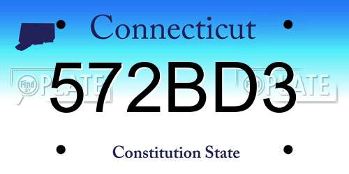 572BD3 Connecticut License Plate