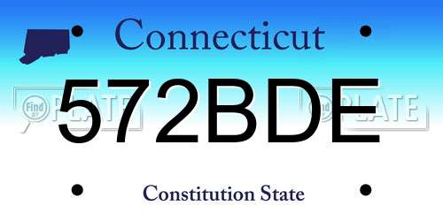 572BDE Connecticut License Plate