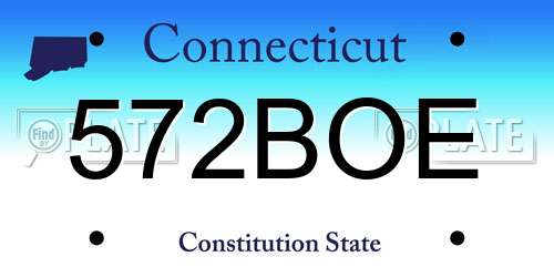572BOE Connecticut License Plate