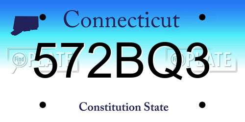 572BQ3 Connecticut License Plate