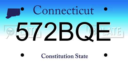 572BQE Connecticut License Plate
