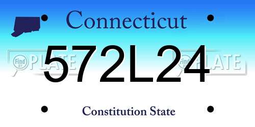572L24 Connecticut License Plate