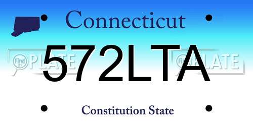 572LTA Connecticut License Plate