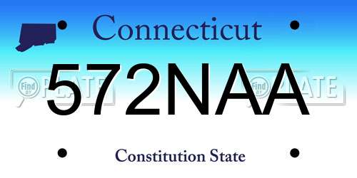 572NAA Connecticut License Plate