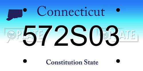 572S03 Connecticut License Plate