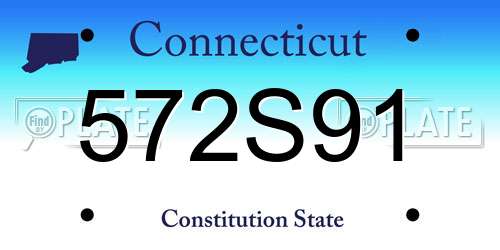 572S91 Connecticut License Plate
