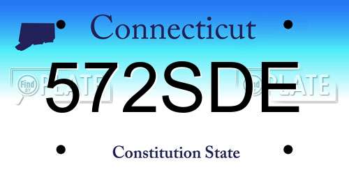 572SDE Connecticut License Plate