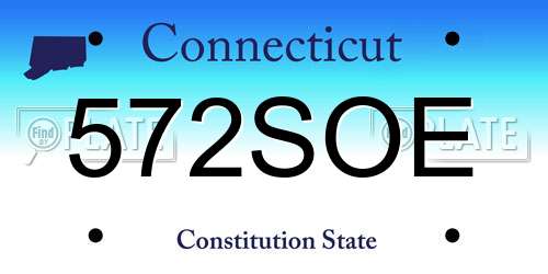 572SOE Connecticut License Plate
