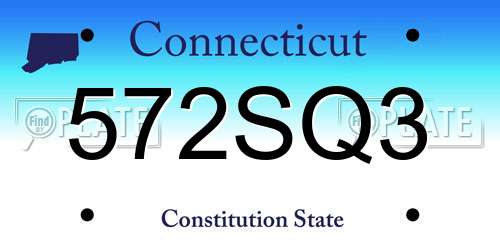 572SQ3 Connecticut License Plate