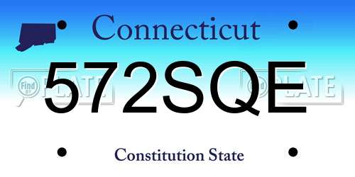 572SQE Connecticut License Plate