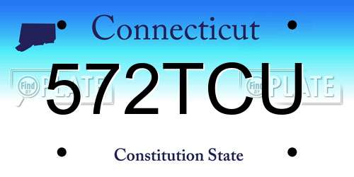 572TCU Connecticut License Plate