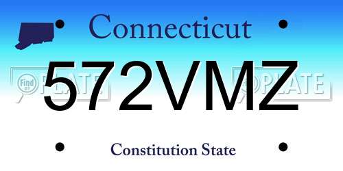 572VMZ Connecticut License Plate