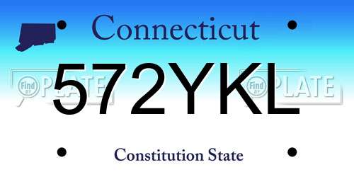 572YKL Connecticut License Plate