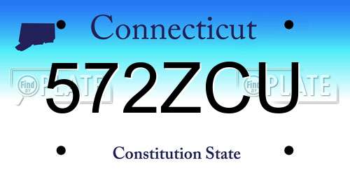 572ZCU Connecticut License Plate