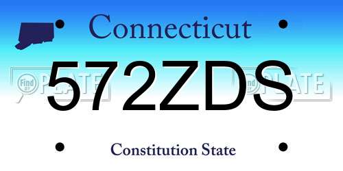 572ZDS Connecticut License Plate