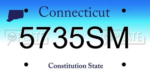 5735SM Connecticut License Plate