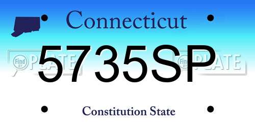 5735SP Connecticut License Plate