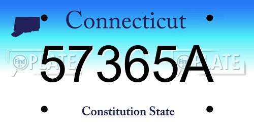 57365A Connecticut License Plate