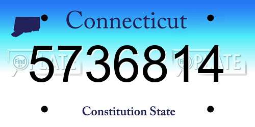 5736814 Connecticut License Plate