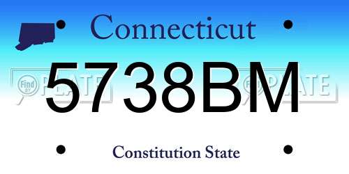 5738BM Connecticut License Plate