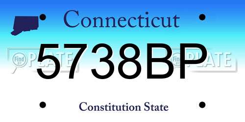 5738BP Connecticut License Plate