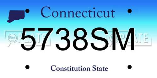 5738SM Connecticut License Plate