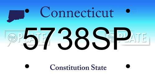 5738SP Connecticut License Plate