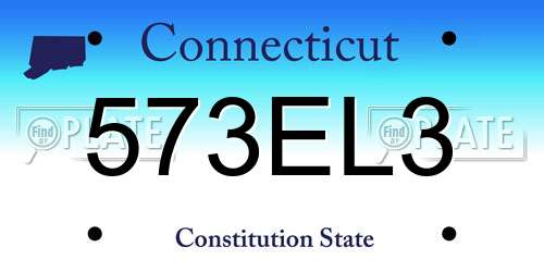 573EL3 Connecticut License Plate