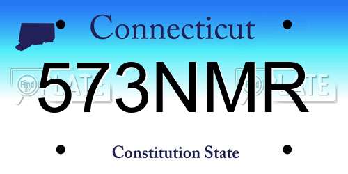 573NMR Connecticut License Plate
