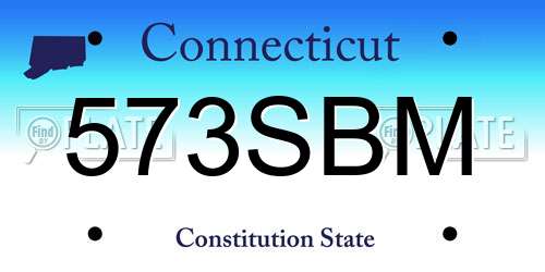573SBM Connecticut License Plate