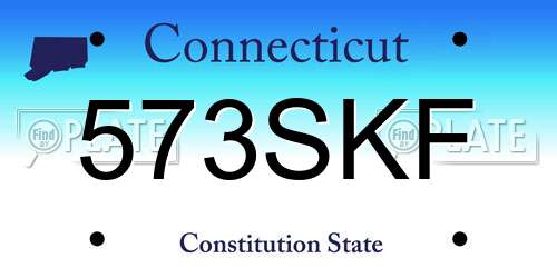 573SKF Connecticut License Plate