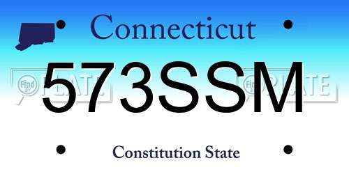 573SSM Connecticut License Plate