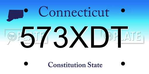 573XDT Connecticut License Plate