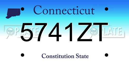 5741ZT Connecticut License Plate
