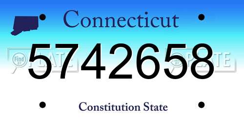 5742658 Connecticut License Plate