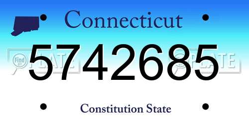 5742685 Connecticut License Plate