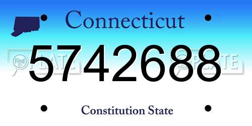 5742688 Connecticut License Plate