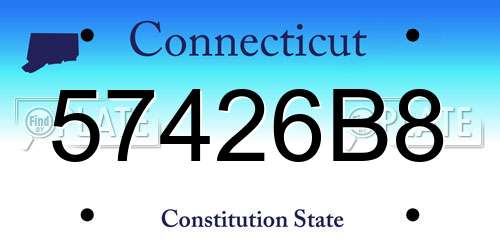 57426B8 Connecticut License Plate