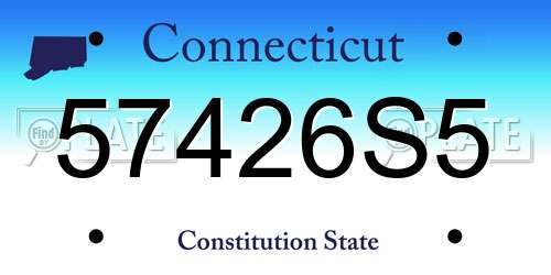 57426S5 Connecticut License Plate