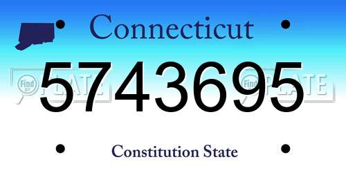 5743695 Connecticut License Plate