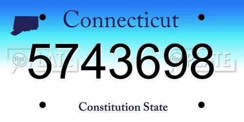 5743698 Connecticut License Plate
